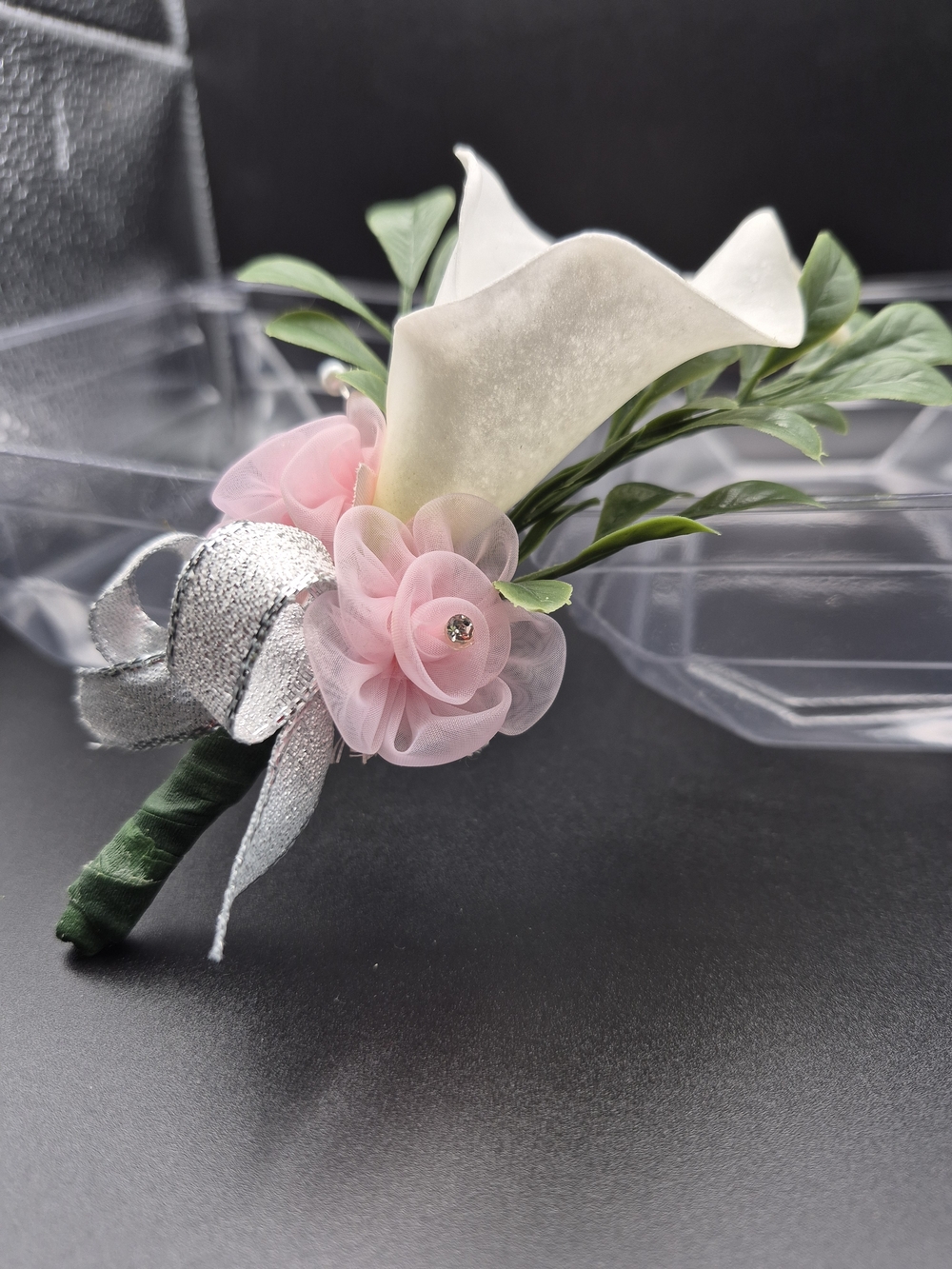 Elegant Pink and White Floral Boutonniere